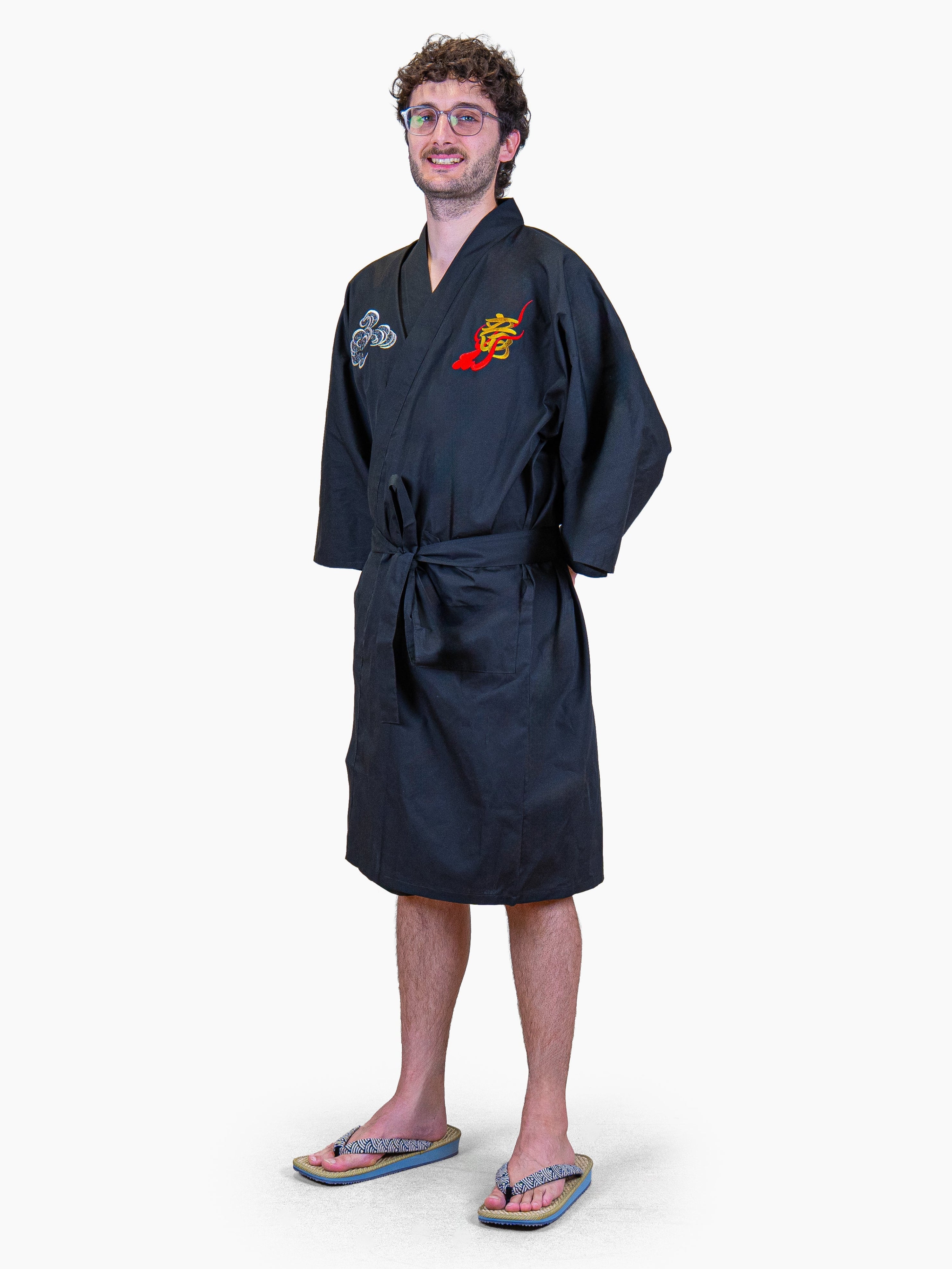 Kimono Happi Homme Oversize Broderie Dragon