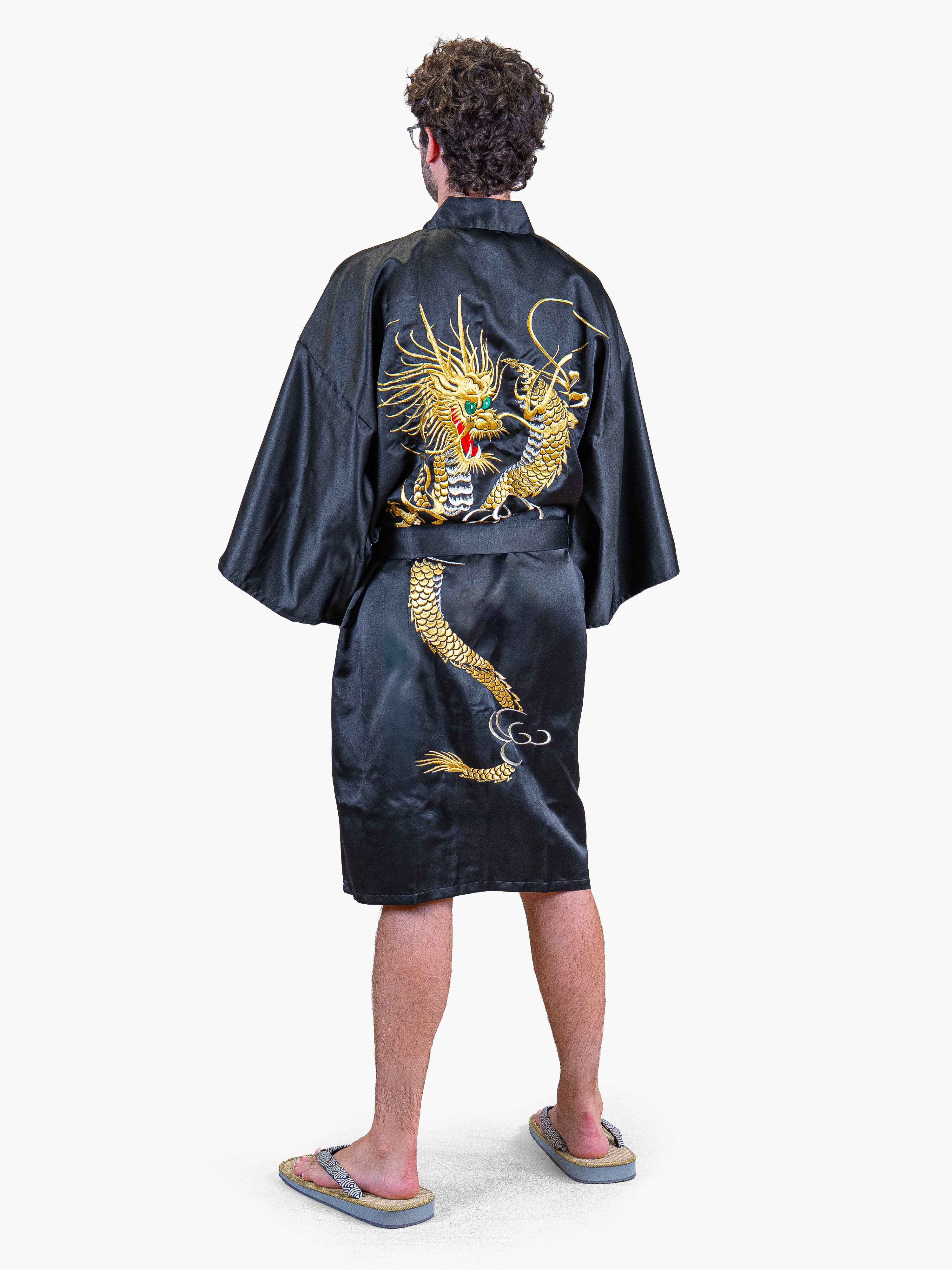 Kimono Happi Homme Oversize Dragon Doré