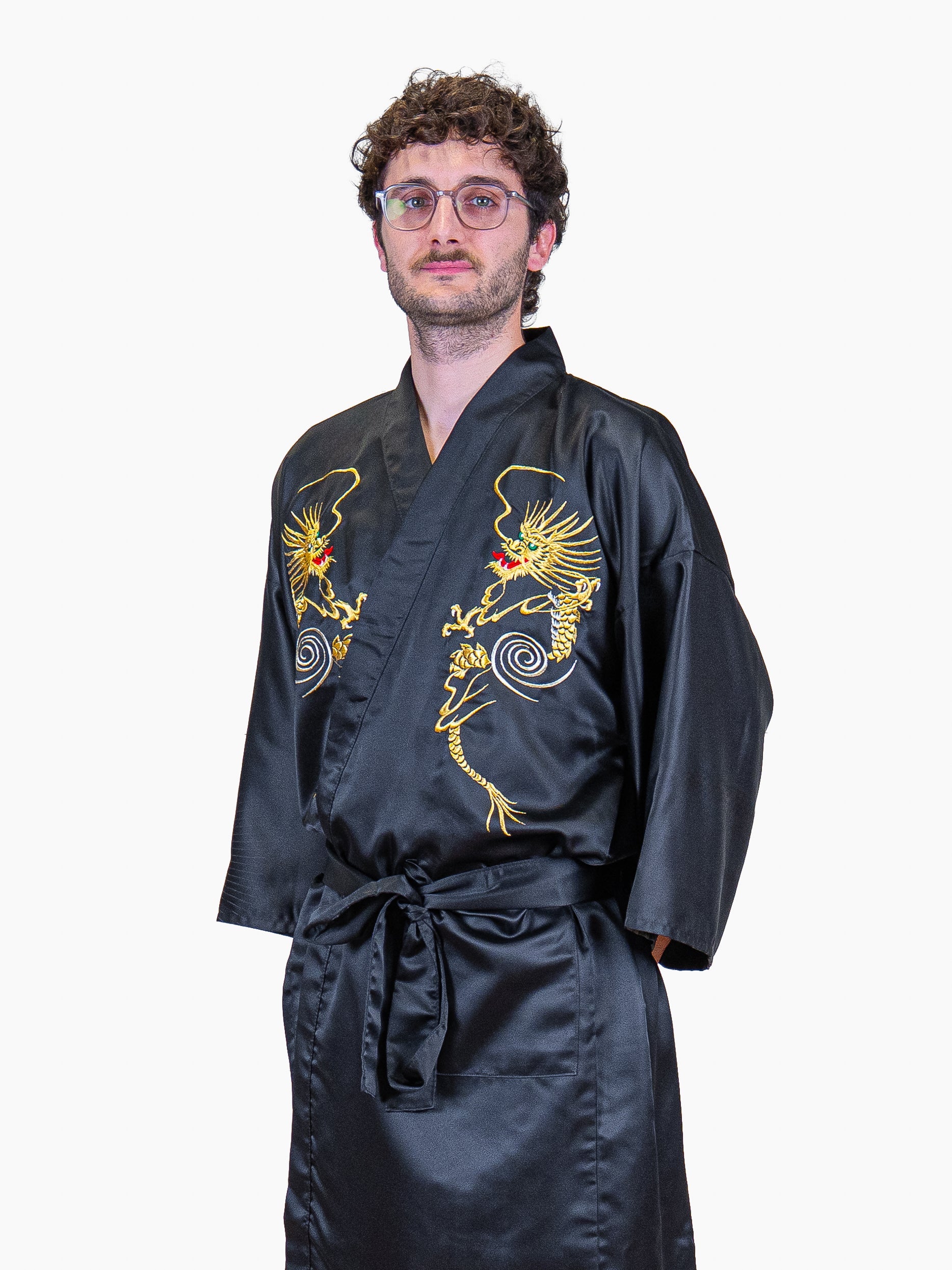 Kimono Happi Homme Oversize Dragon Doré