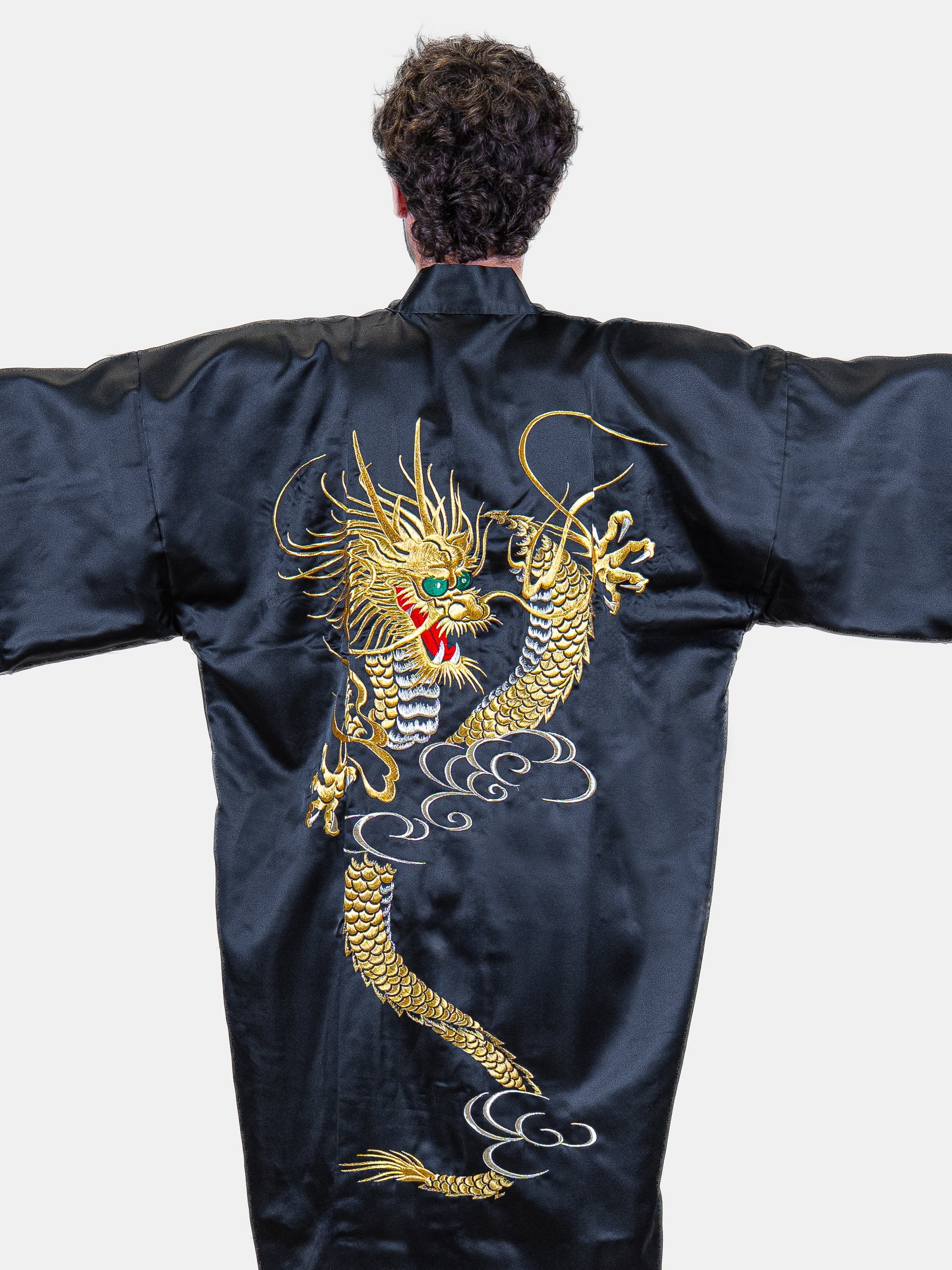 Kimono Happi Homme Oversize Dragon Doré