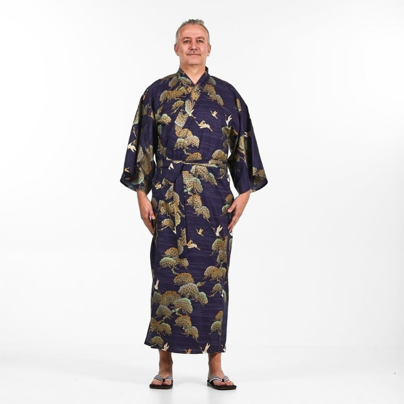 Kimono Homme Japonais Grue & Pin - Taille unique