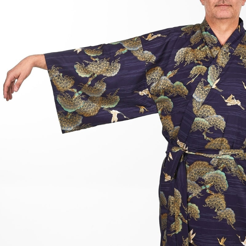 Kimono Homme Japonais Grue & Pin - Taille unique