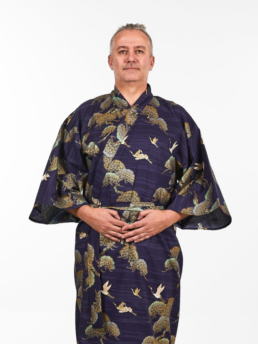 Kimono Homme Japonais Grue & Pin - Taille unique