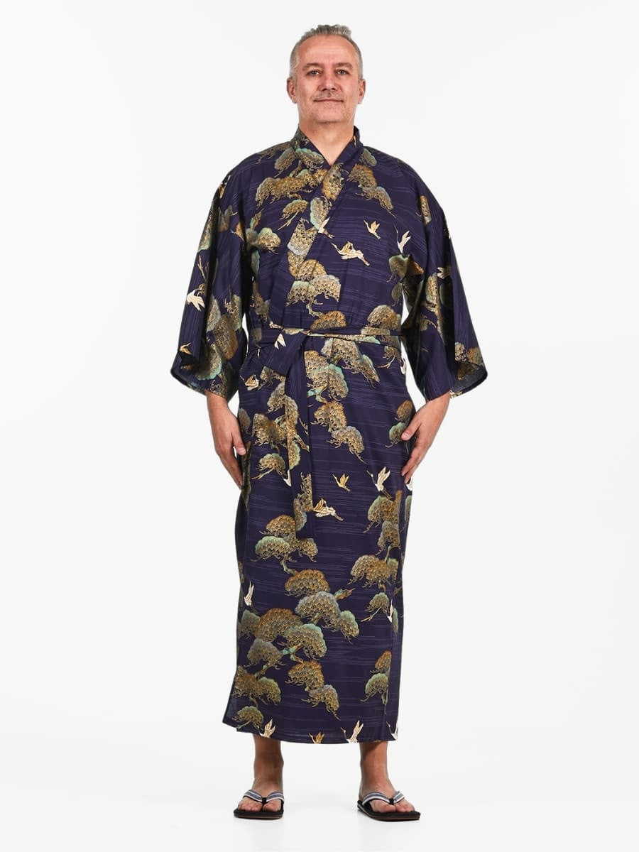 Kimono Homme Japonais Grue & Pin - Taille unique