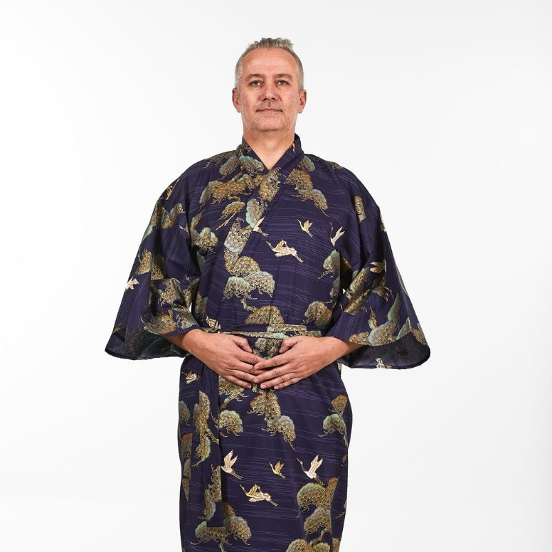 Kimono Homme Japonais Grue & Pin - Taille unique