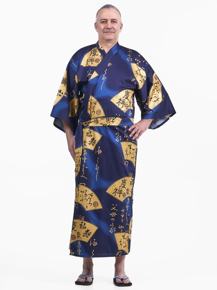 Kimono Homme Japonais Sensu Doré - Taille unique