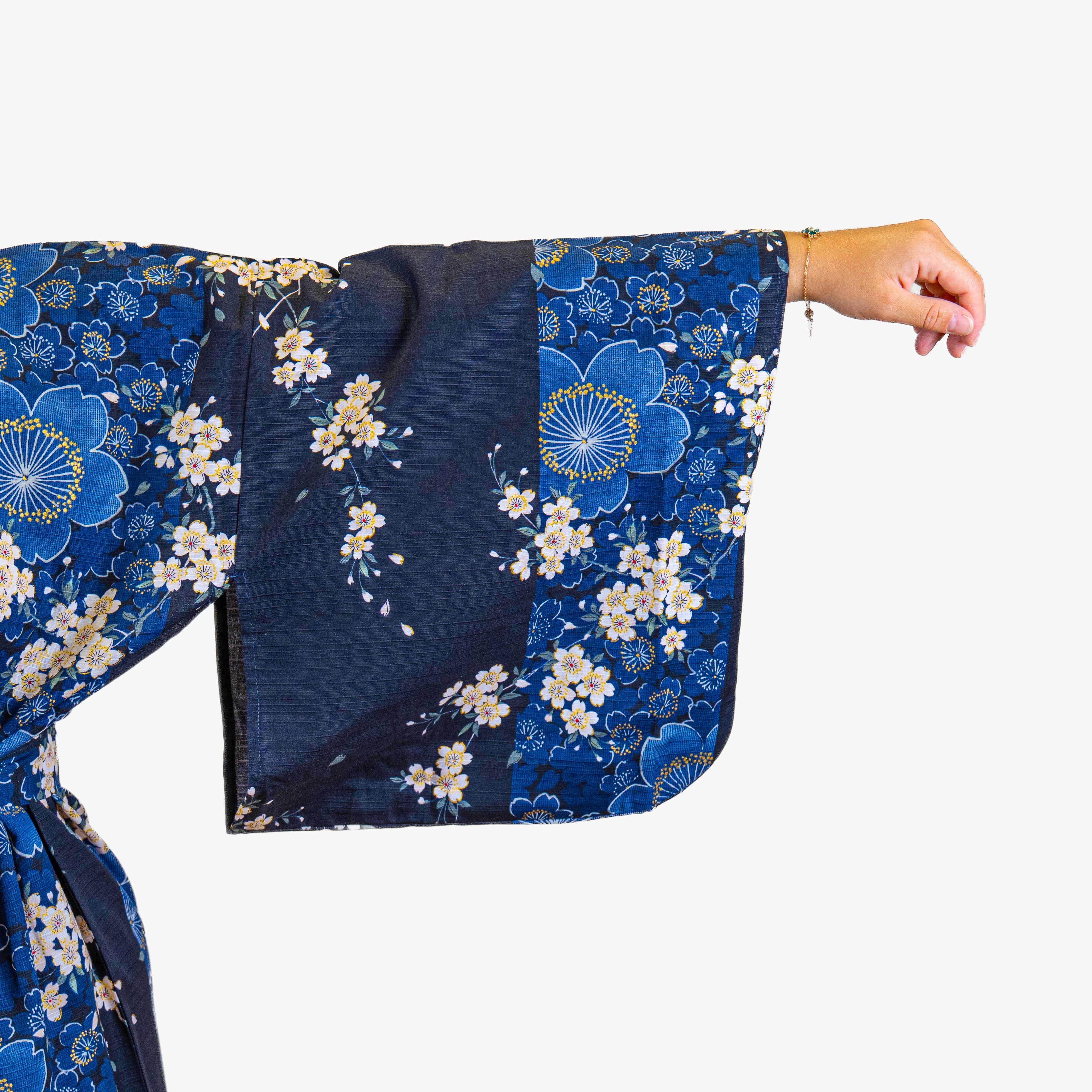 Kimono Japonais Femme Bleu Sakura