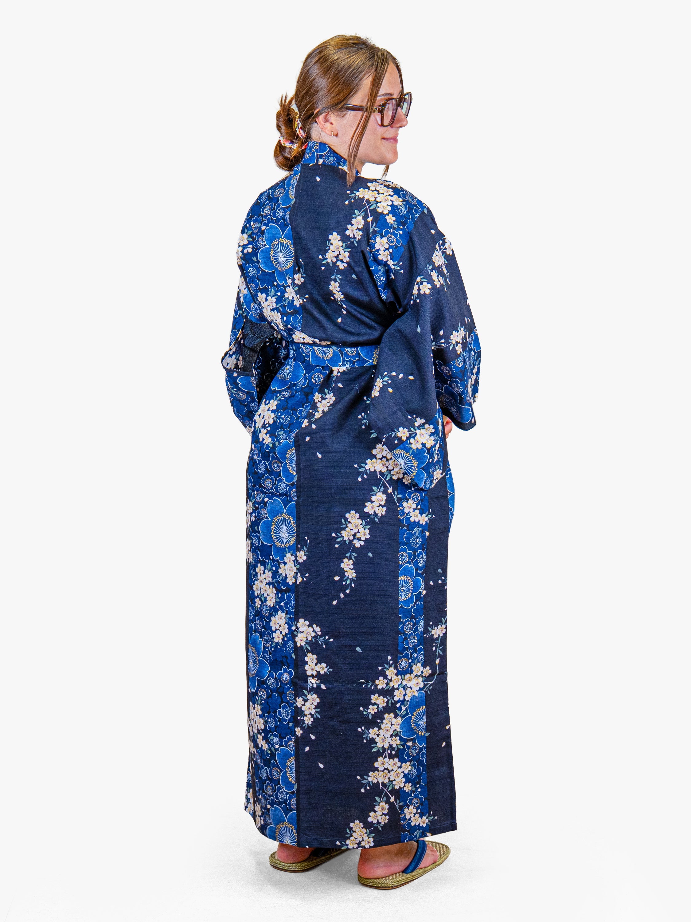 Kimono Japonais Femme Bleu Sakura