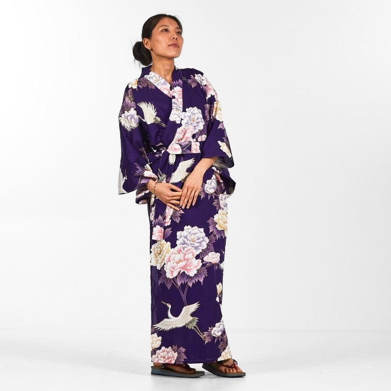 Kimono Japonais Femme Botan to Tsuru - Taille unique