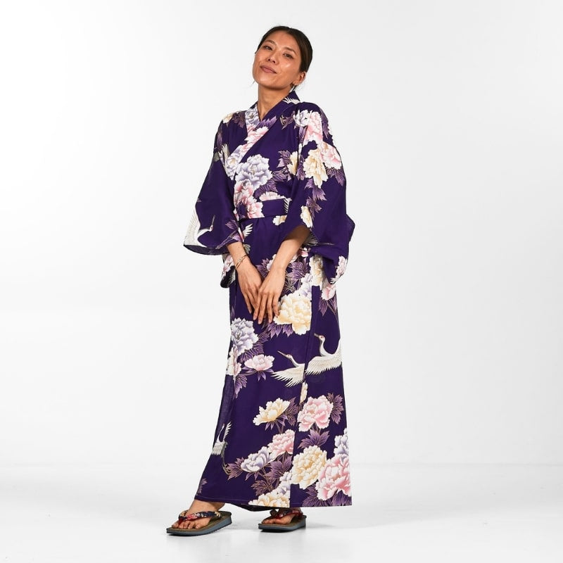 Kimono Japonais Femme Botan to Tsuru - Taille unique