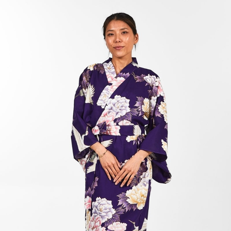 Kimono Japonais Femme Botan to Tsuru - Taille unique