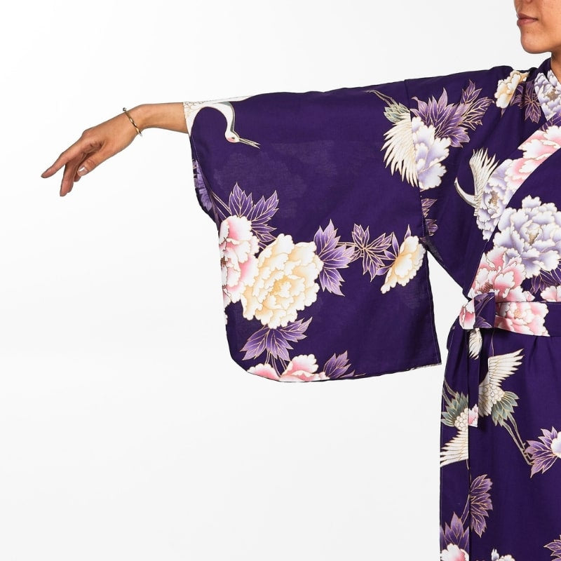 Kimono Japonais Femme Botan to Tsuru - Taille unique