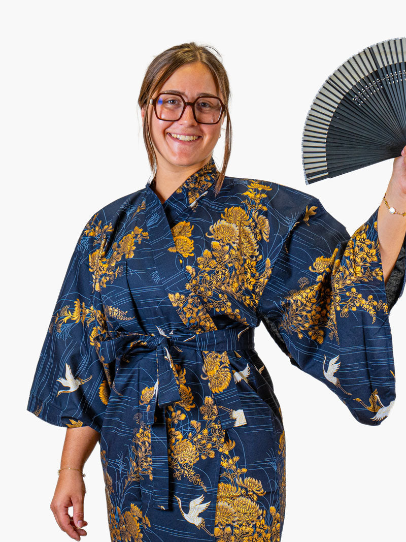 Kimono Japonais Femme Kiku Tsuru
