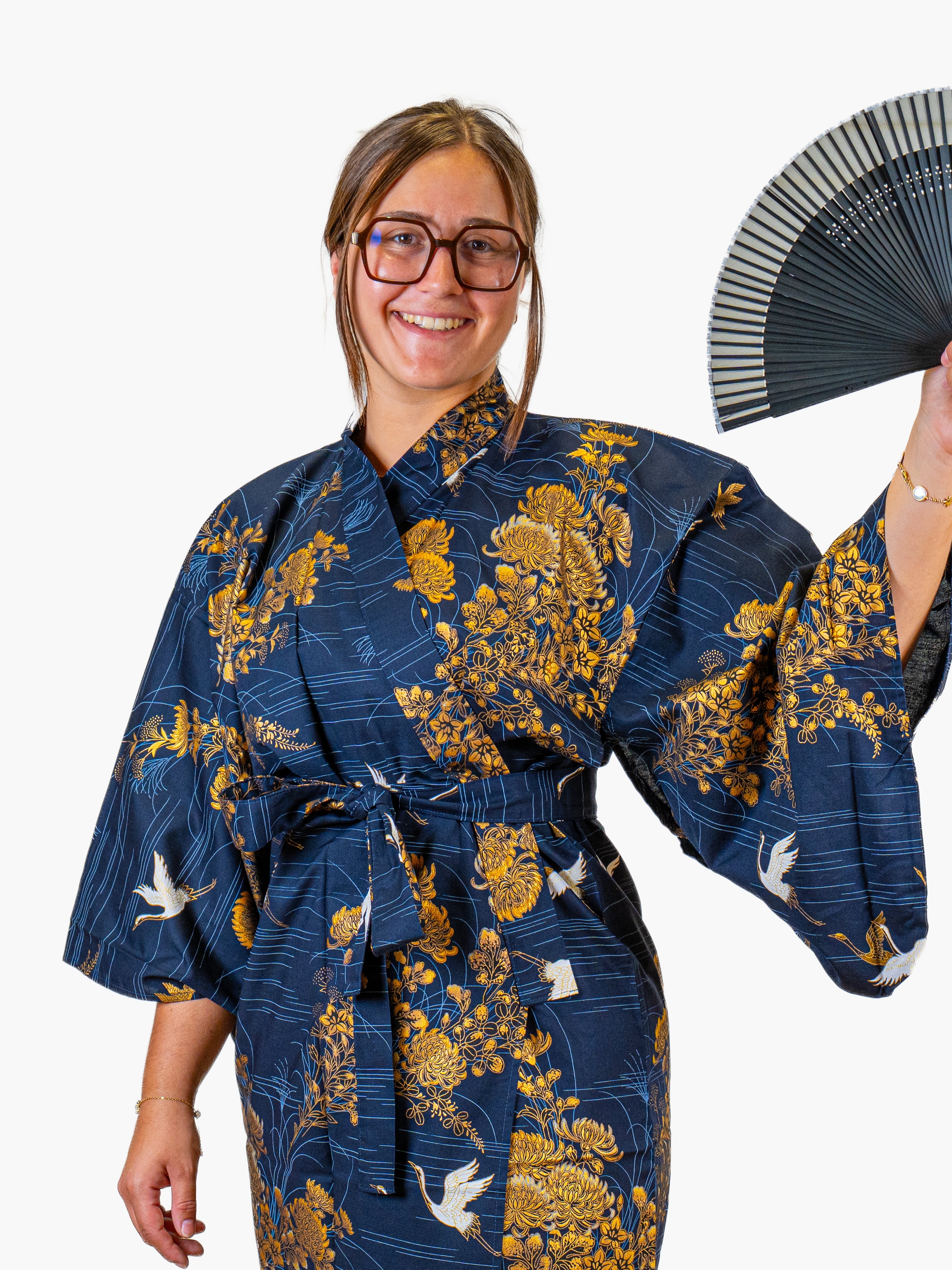 Kimono Japonais Femme Kiku Tsuru