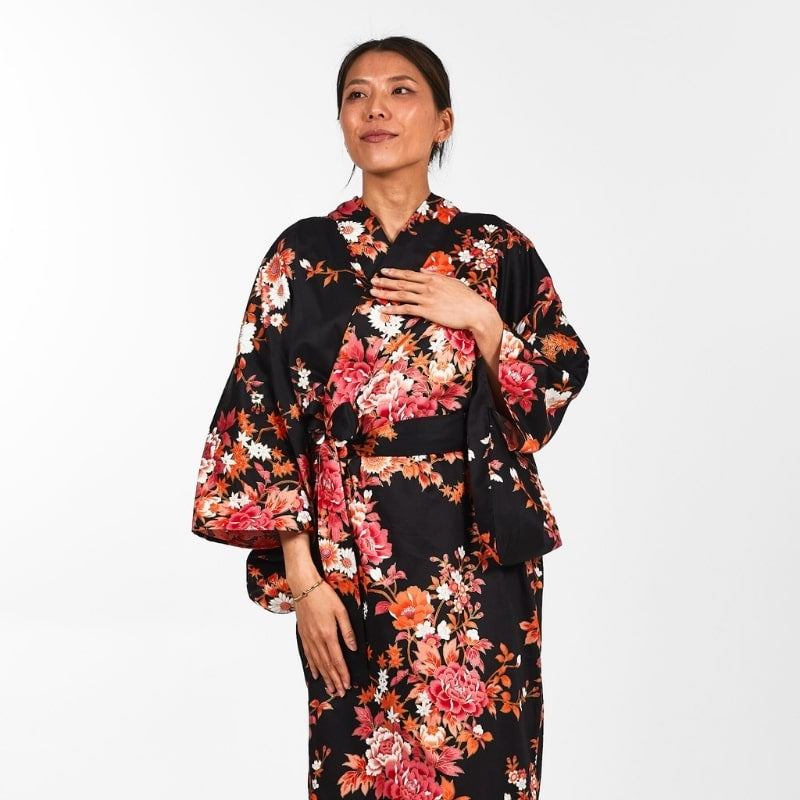 Kimono Japonais Femme Sakura to Botan - Taille unique