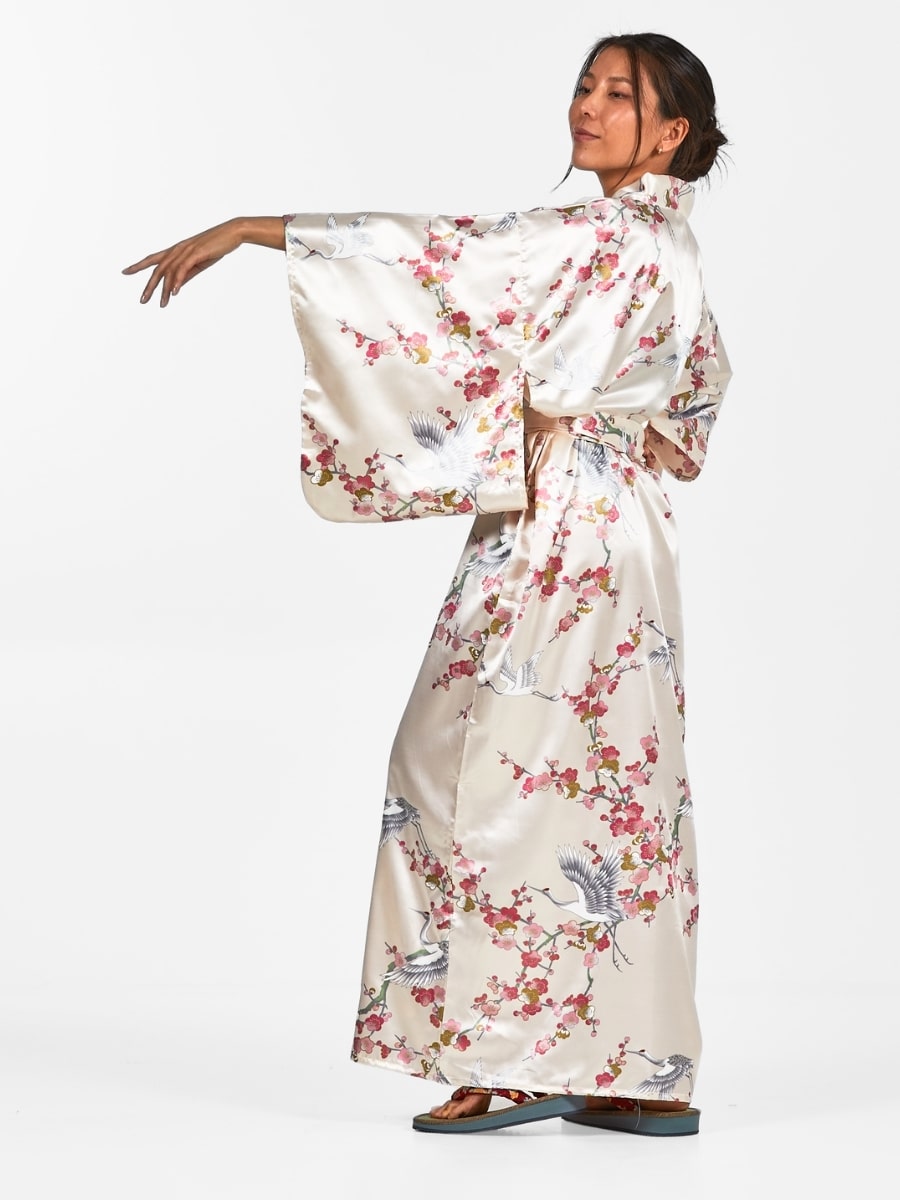 Kimono Japonais Femme Ume to Tsuru - Taille unique