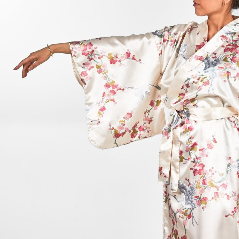 Kimono Japonais Femme Ume to Tsuru - Taille unique