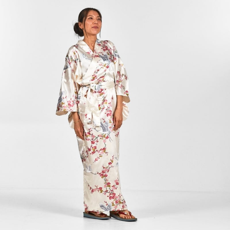 Kimono Japonais Femme Ume to Tsuru - Taille unique