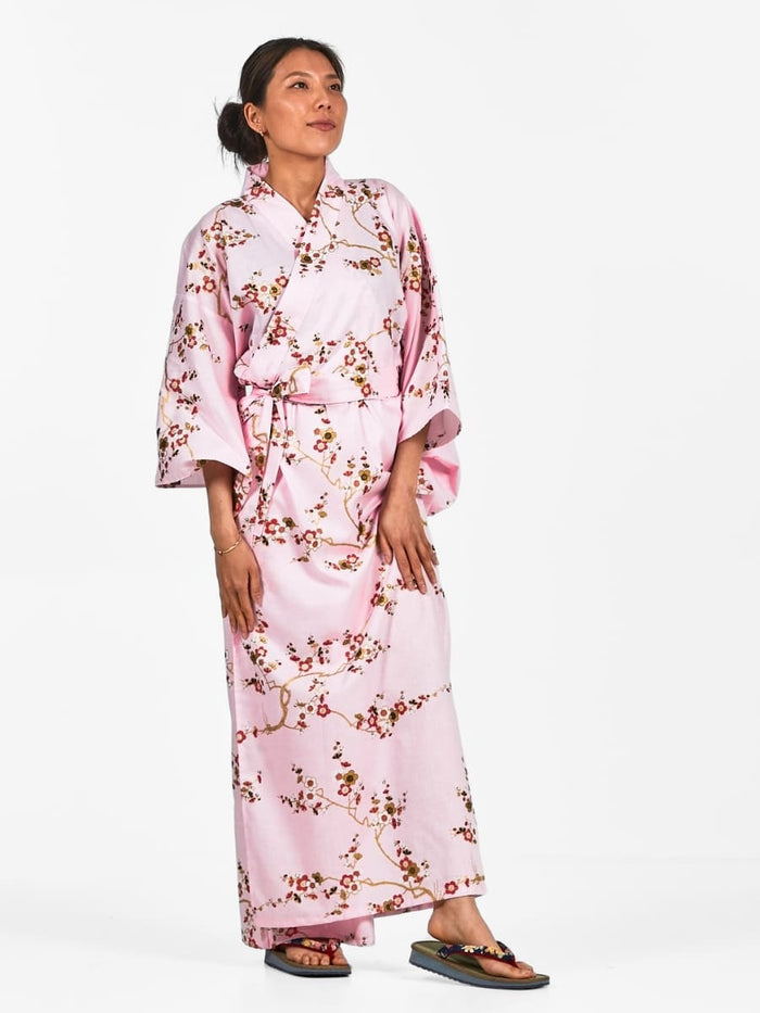 Kimono Yukata Femme Rose