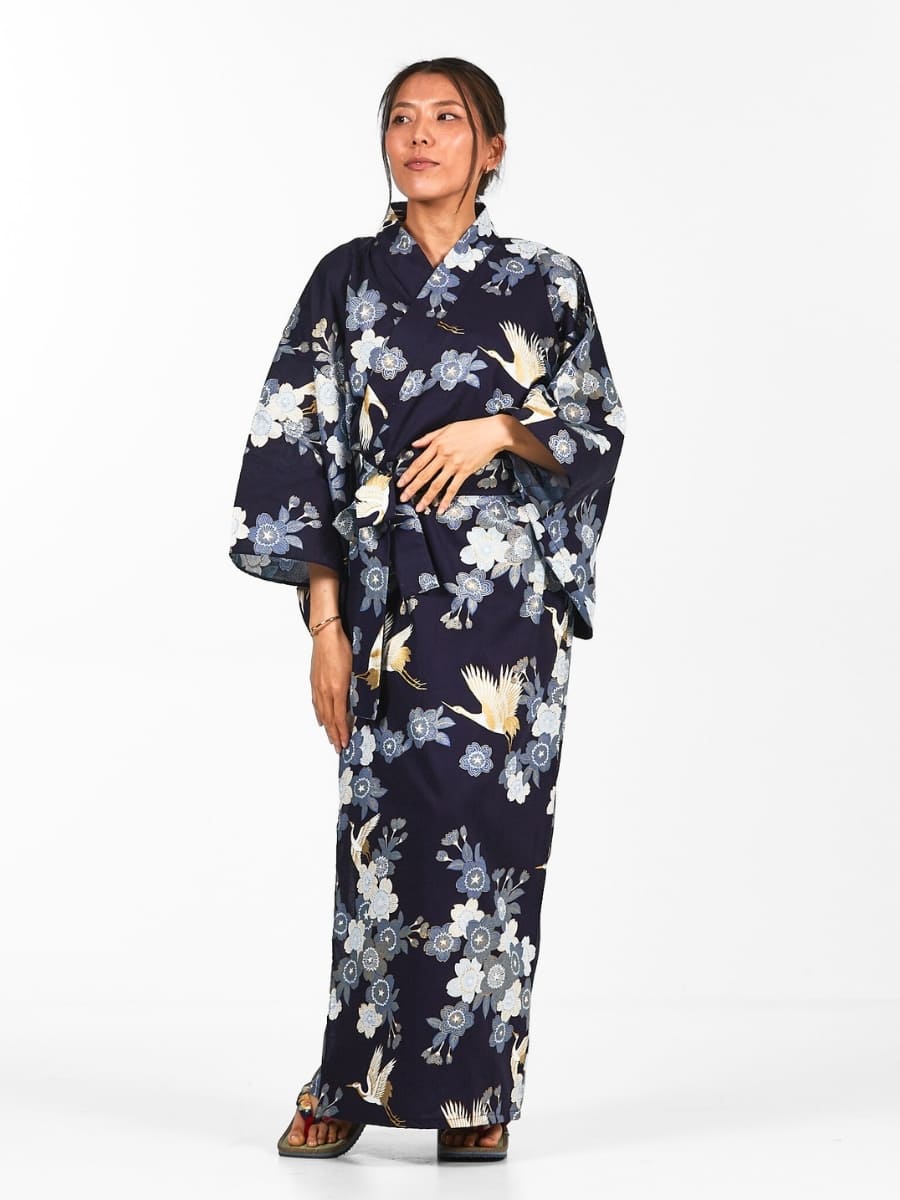 Kimono Yukata Femme Sakura to Tsuru