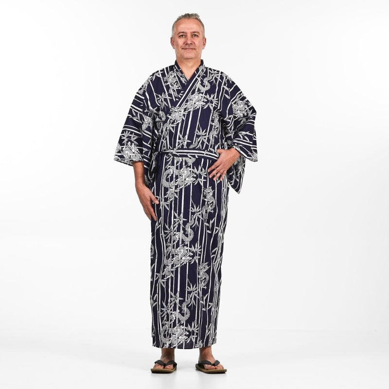 Kimono Yukata Homme Bambou & Dragon - S