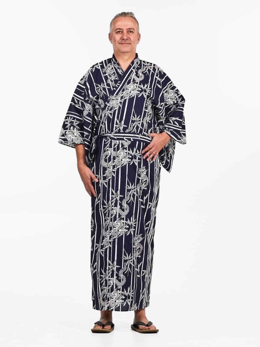 Kimono Yukata Homme Bambou & Dragon - S