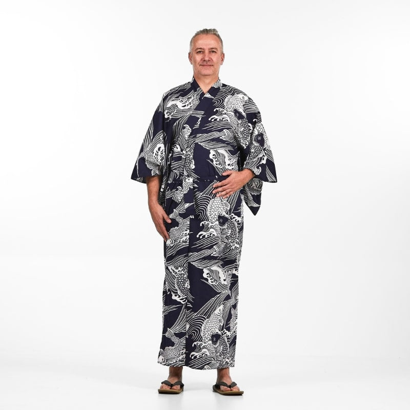 Kimono Yukata Homme Carpe Koï - S