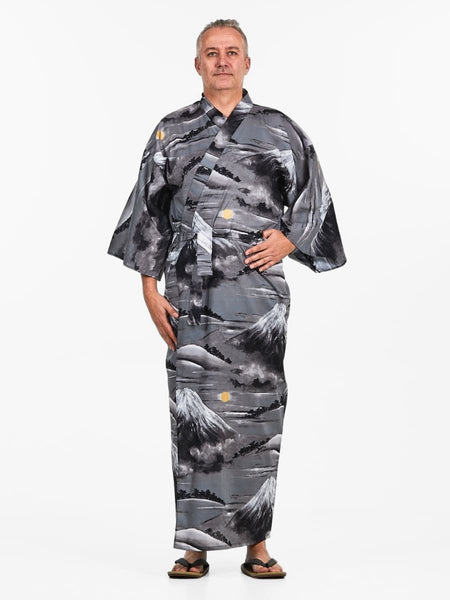 Besttoolifes Kimono Yukata Homme En Coton Doux Japonais - Coupe Ample Noir Et Gris