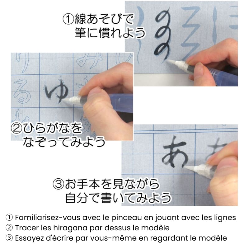 Kit Entraînement Hiragana avec Pinceau à Eau