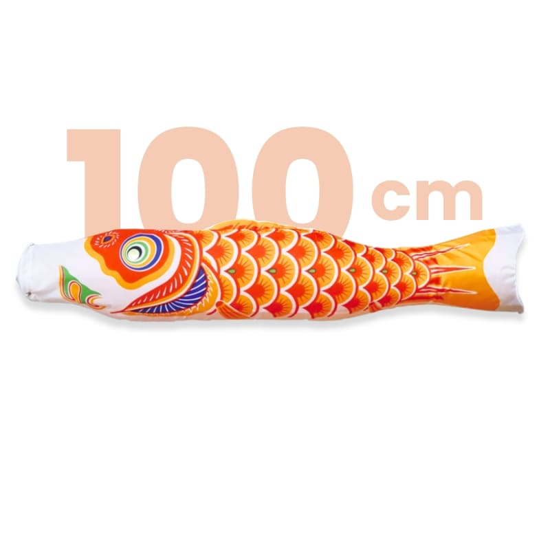 Koinobori Japonaise Traditionnelle Orange - 100 cm