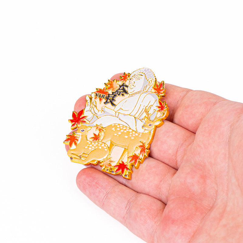 Magnet Japonais en Métal Cerfs et Bouddha
