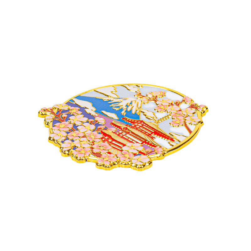 Magnet Japonais en Métal Pagode Fuji & Sakura