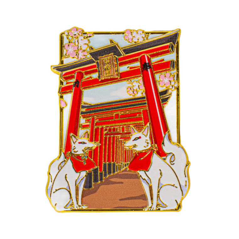 Magnet Japonais en Métal Torii et Kitsune