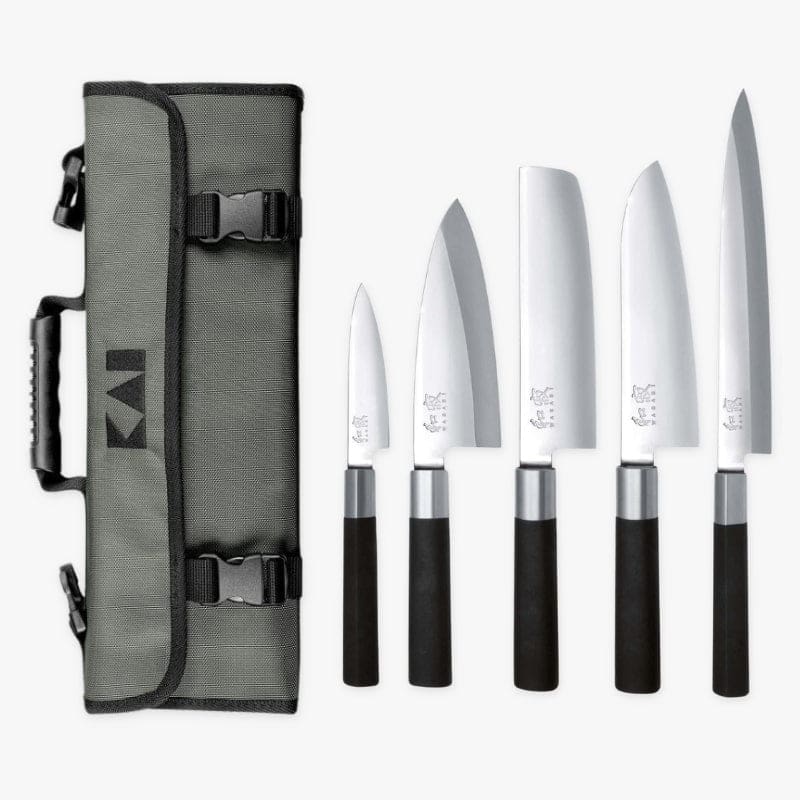 Mallette 5 Couteaux Japonais KAI Wasabi Black