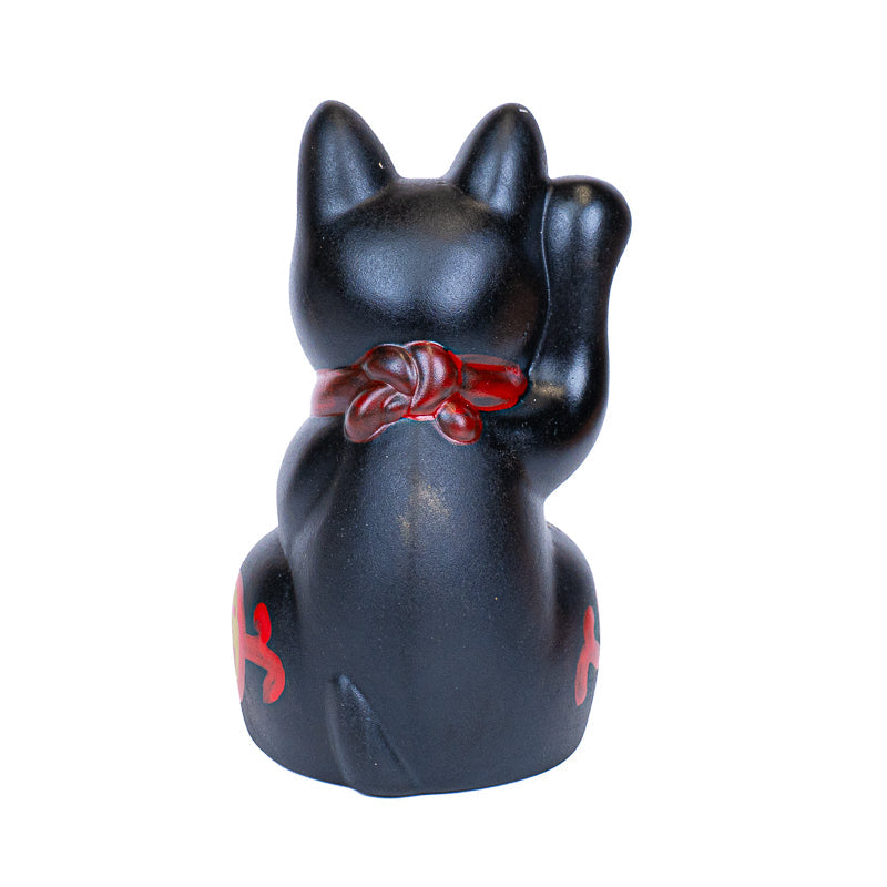Maneki Neko Japonais Noir Céramique