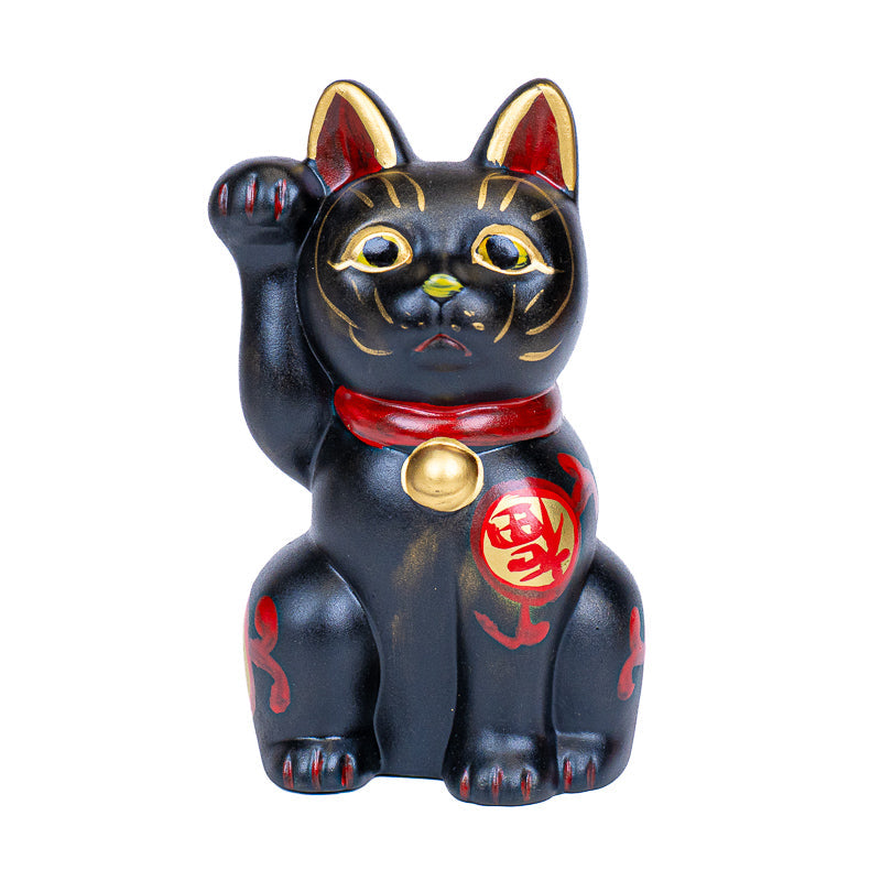 Maneki Neko Japonais Noir Céramique