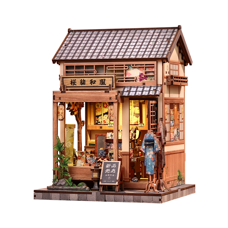 Maquette Japonaise Bois Sakura Kimono Shop