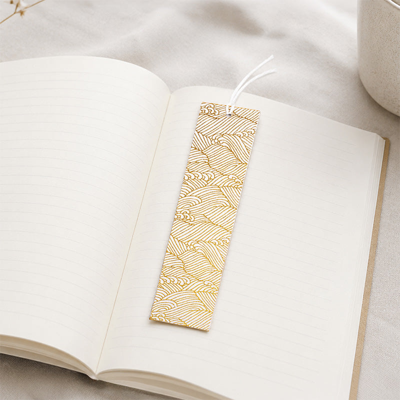 Marque-page Japonais Mino Washi Blanc Vagues