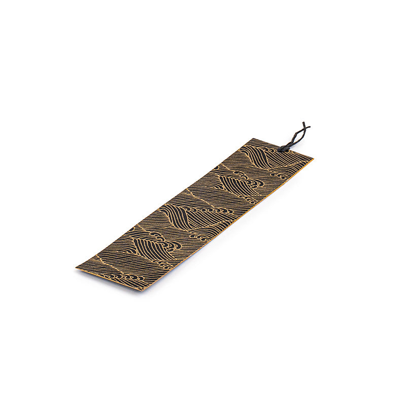 Marque-page Japonais Mino Washi Noir Vagues