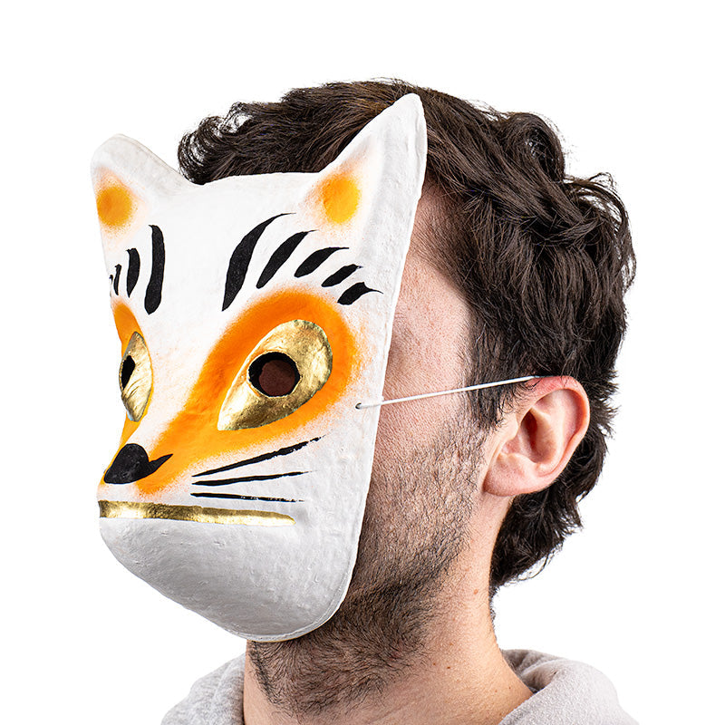 Masque Japonais Kitsune Papier Mâché