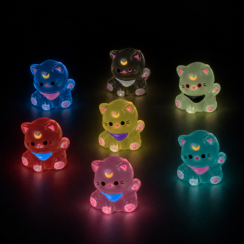 Mini Figurine Chat Coloré Phosphorescent
