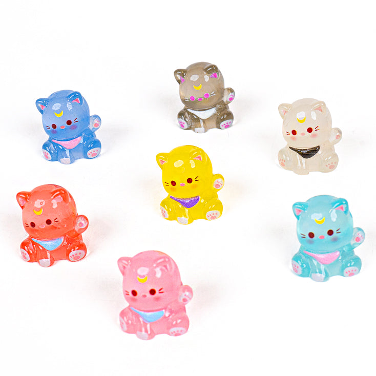 Mini Figurine Chat Coloré Phosphorescent