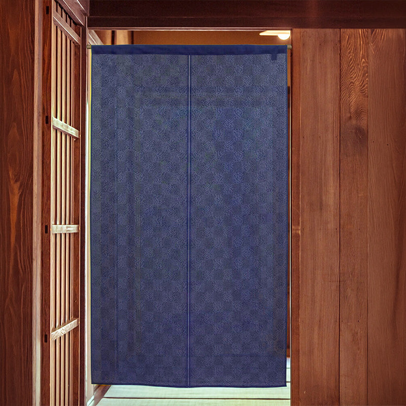 Noren Japonais Ichimatsu Bleu Nuit