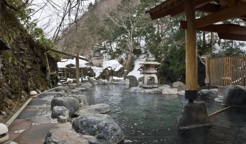 onsen en hiver