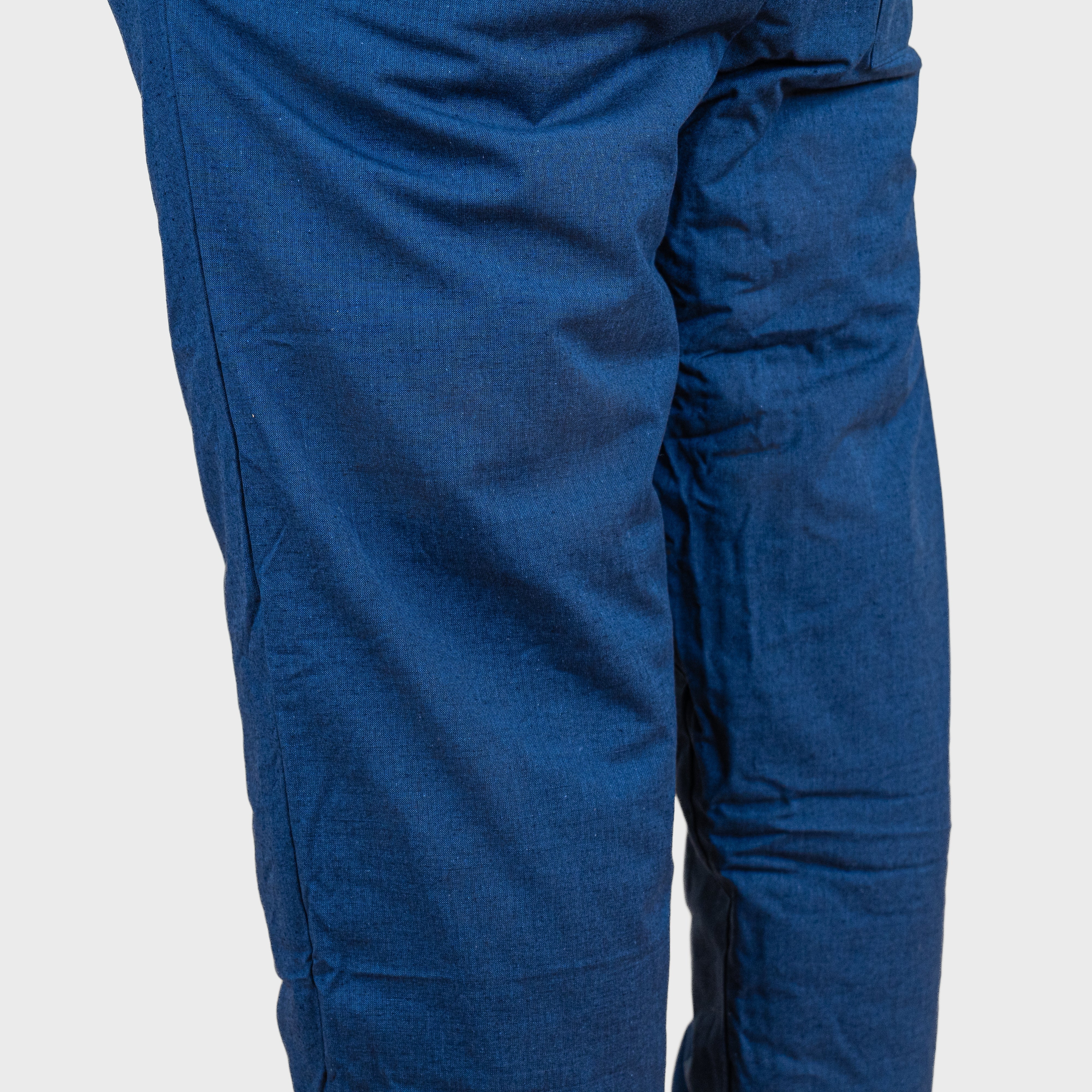 Pantalon Japonais Homme Matelassé Bleu