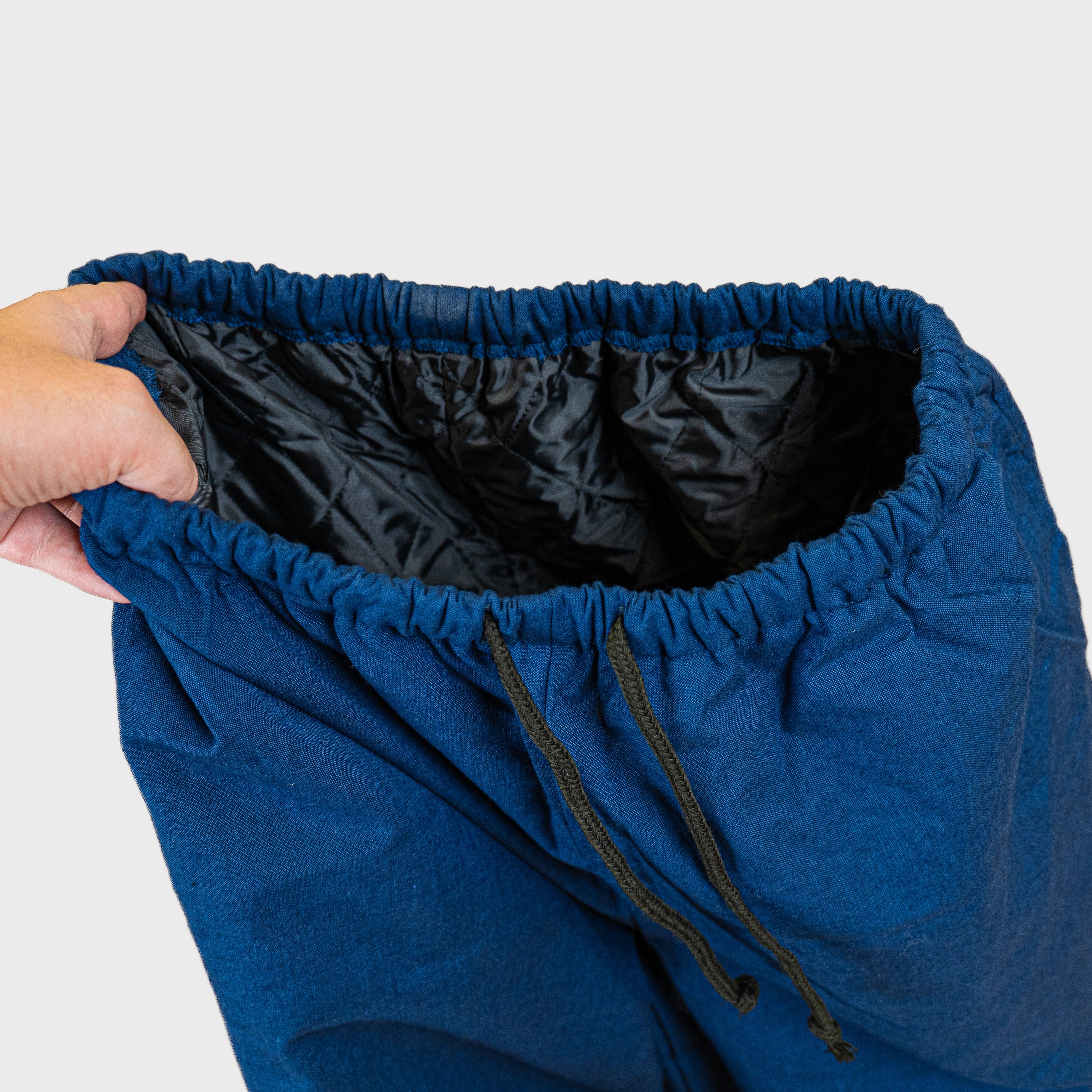 Pantalon Japonais Homme Matelassé Bleu