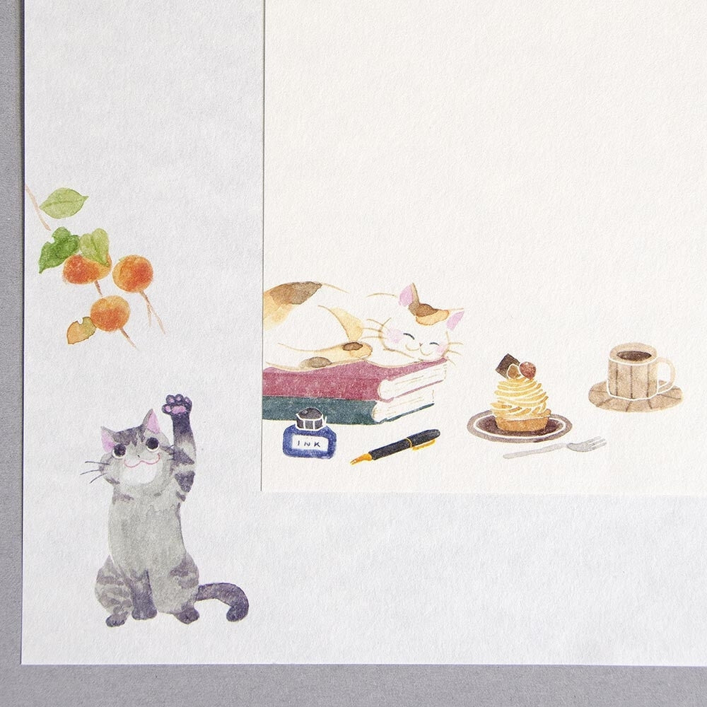 Papier à Lettre Automne Chats