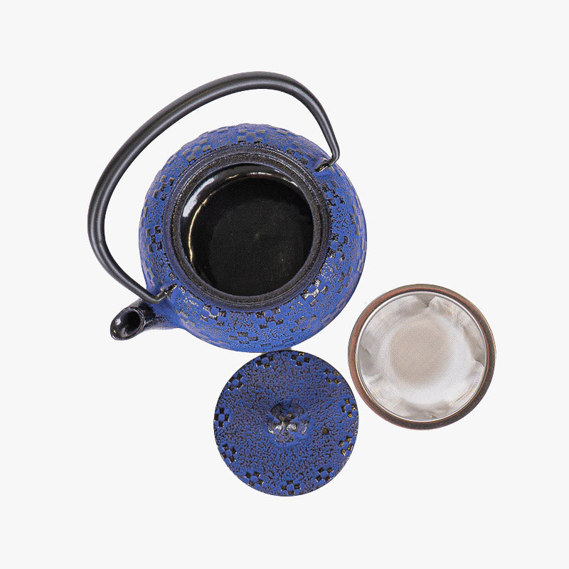 Petite Théière Japonaise en Fonte Tetsubin Indigo