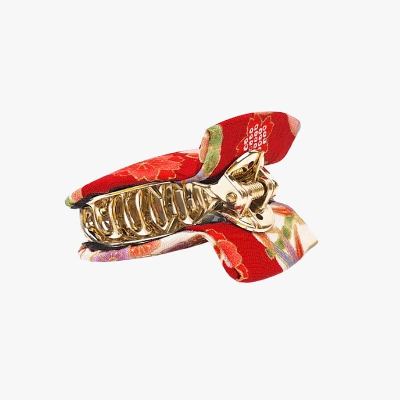 Pince à Cheveux Japonaise Tissu Rouge