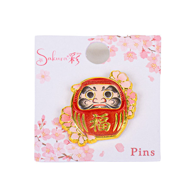 Pin’s Japonais en Métal Daruma et Sakura